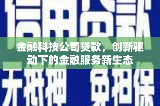 合浦金融科技公司贷款，创新驱动下的金融服务新生态