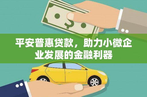 合浦平安普惠贷款，助力小微企业发展的金融利器