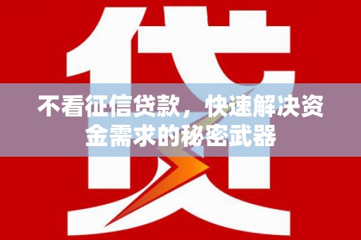 合浦不看征信贷款，快速解决资金需求的秘密武器