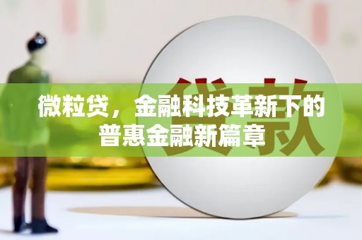 合浦微粒贷，金融科技革新下的普惠金融新篇章