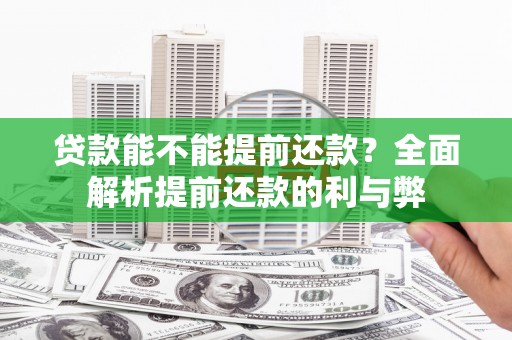 合浦贷款能不能提前还款？全面解析提前还款的利与弊