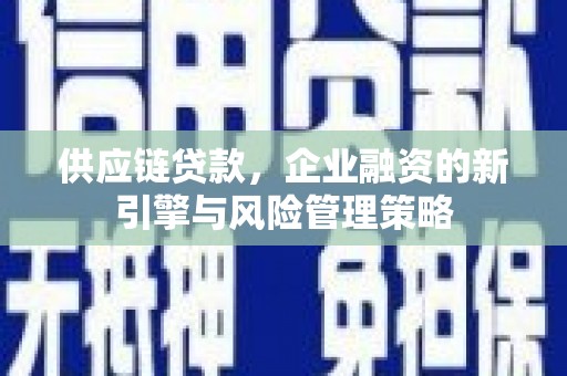 合浦供应链贷款，企业融资的新引擎与风险管理策略