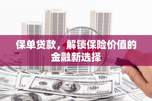 合浦保单贷款，解锁保险价值的金融新选择