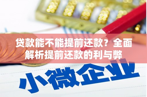 合浦贷款能不能提前还款？全面解析提前还款的利与弊