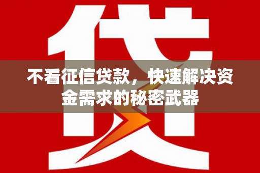 合浦不看征信贷款，快速解决资金需求的秘密武器