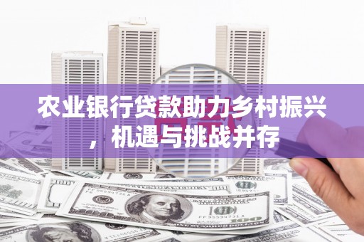 合浦农业银行贷款助力乡村振兴，机遇与挑战并存