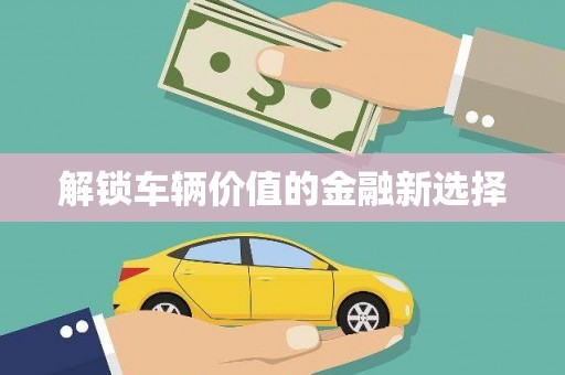 合浦解锁车辆价值的金融新选择