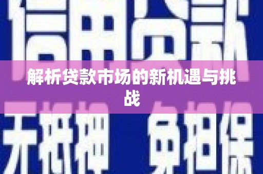 合浦解析贷款市场的新机遇与挑战