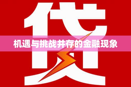 合浦机遇与挑战并存的金融现象